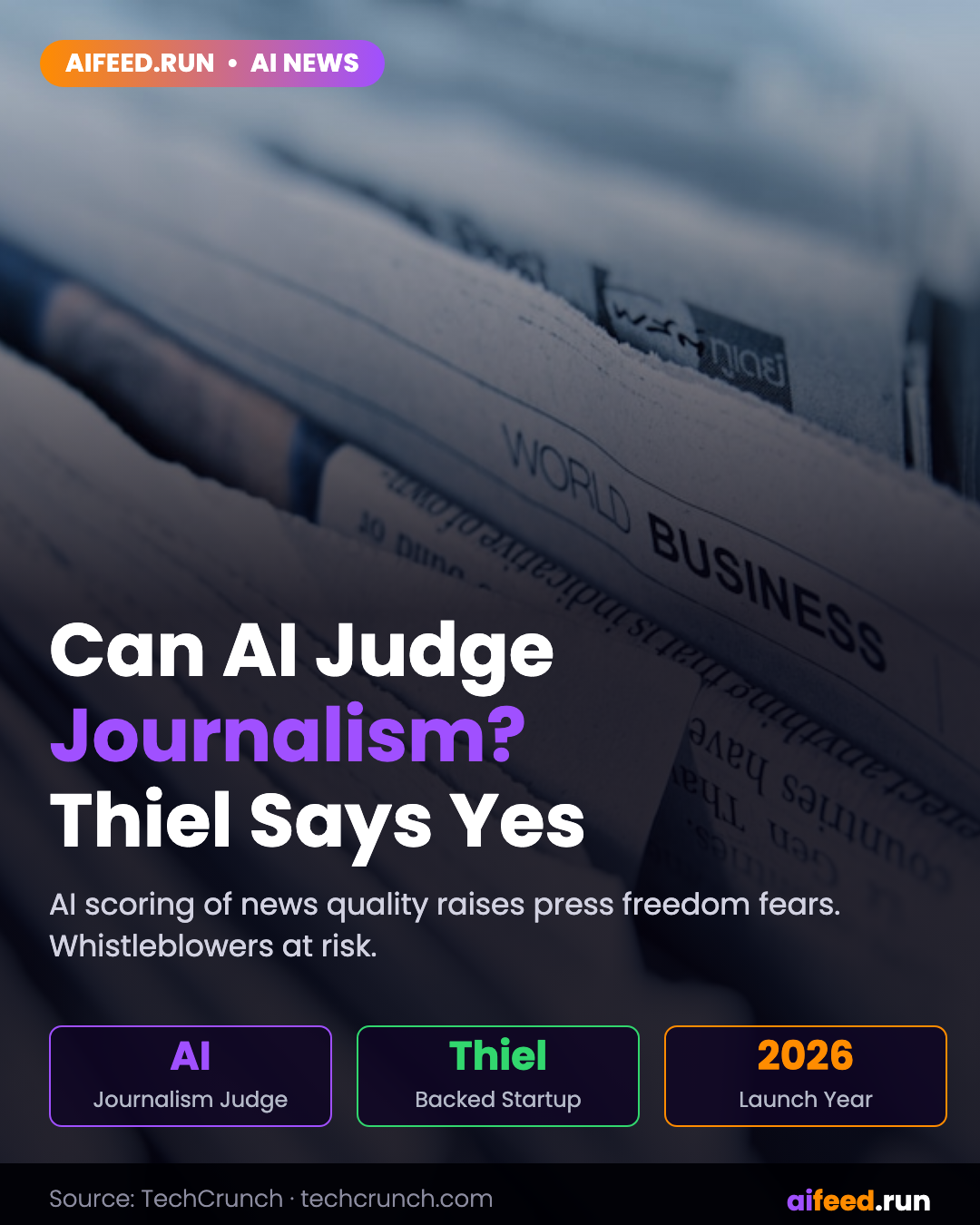 Can AI judge journalism? A Thiel-backed startup says yes, even if it risks chilling whistleblowers