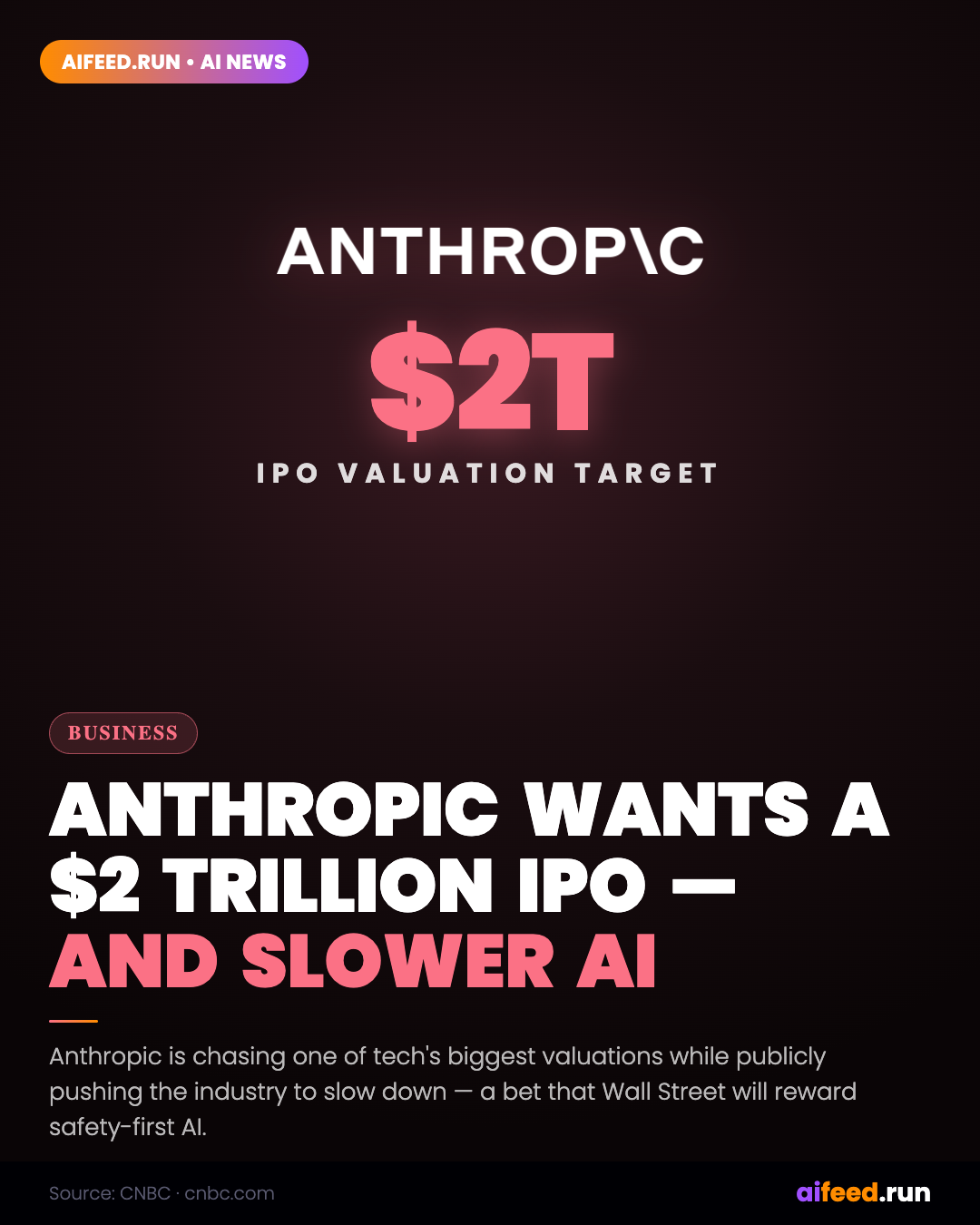 Anthropic Wants a $2 Trillion IPO — While Urging Slower AI