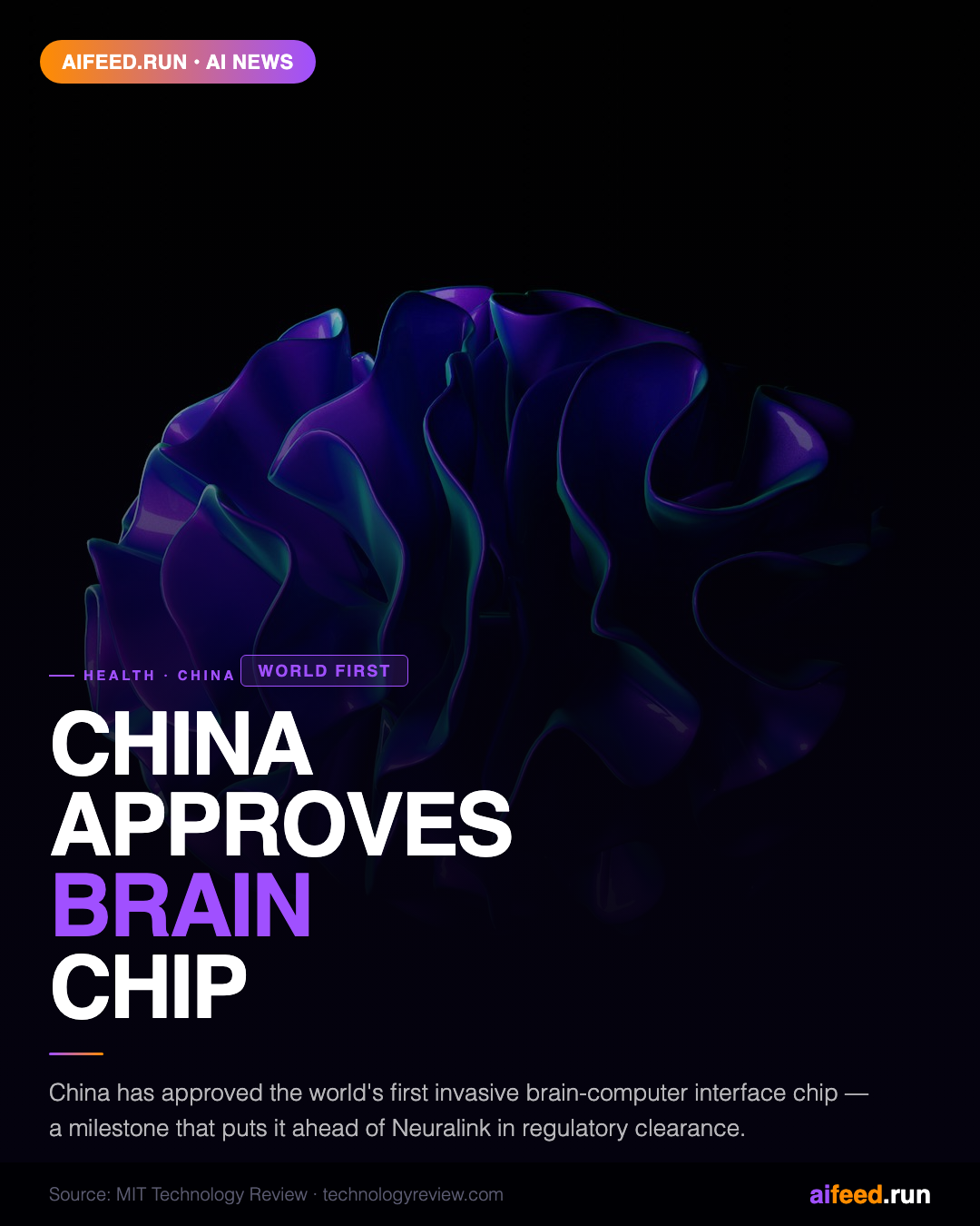 China Approves World's First Invasive Brain-Computer Chip