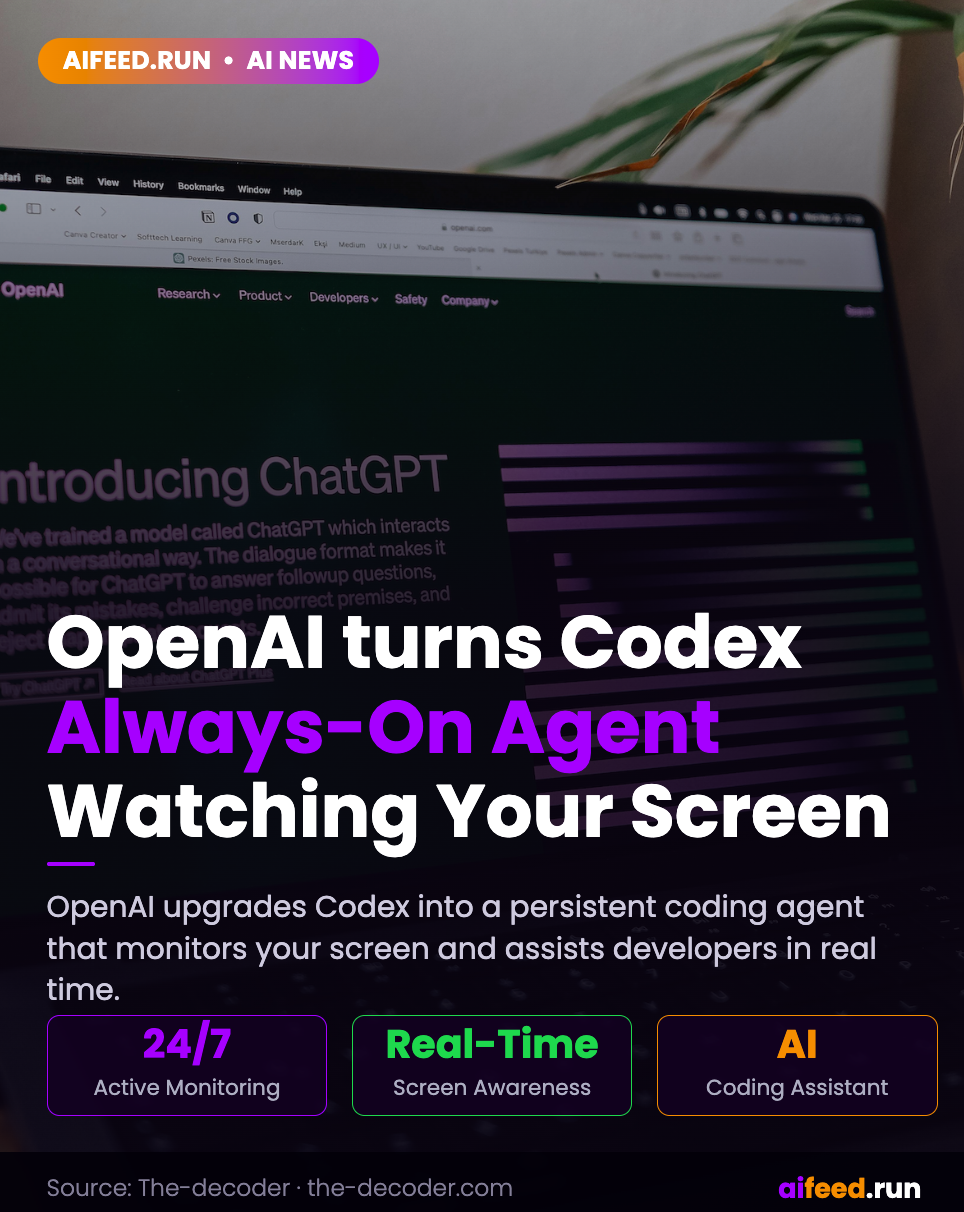 OpenAI turns Codex into an always-on coding agent that watches your screen