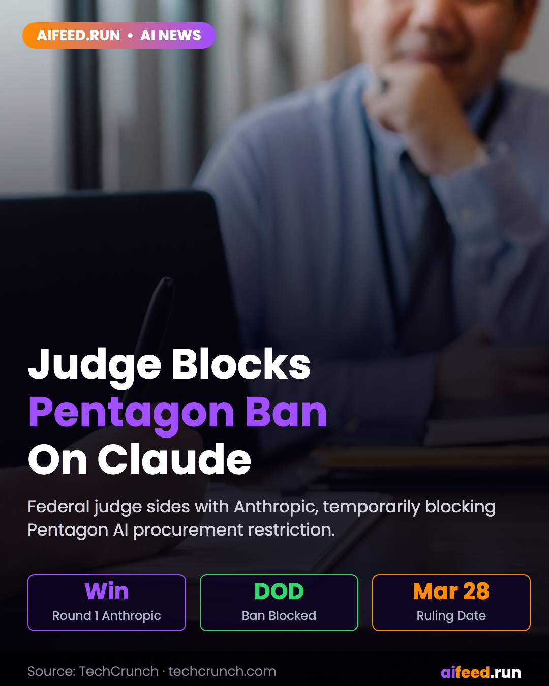 Judge sides with Anthropic to temporarily block the Pentagon's ban