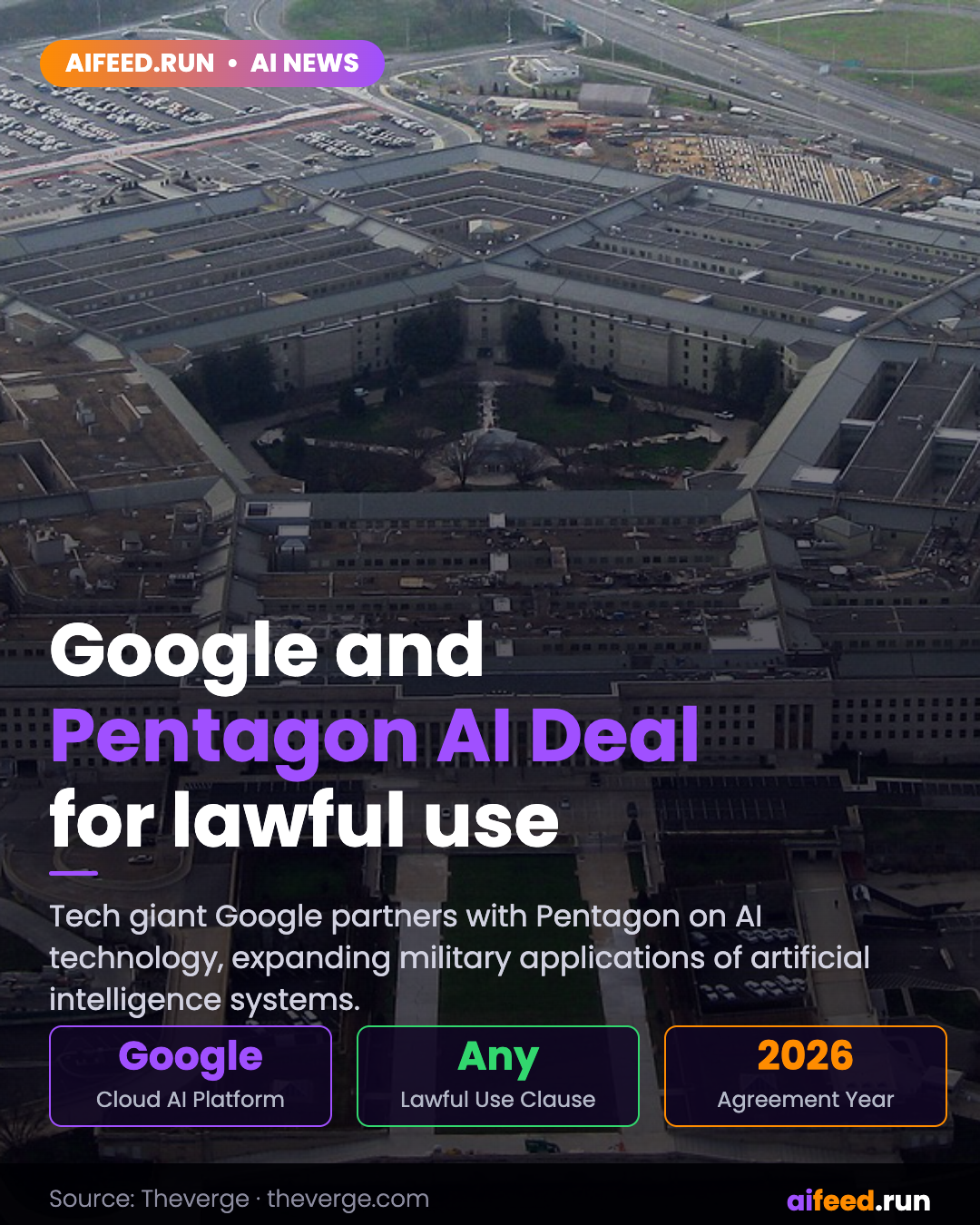 Google and Pentagon Reportedly Agree on AI Deal for Lawful Use