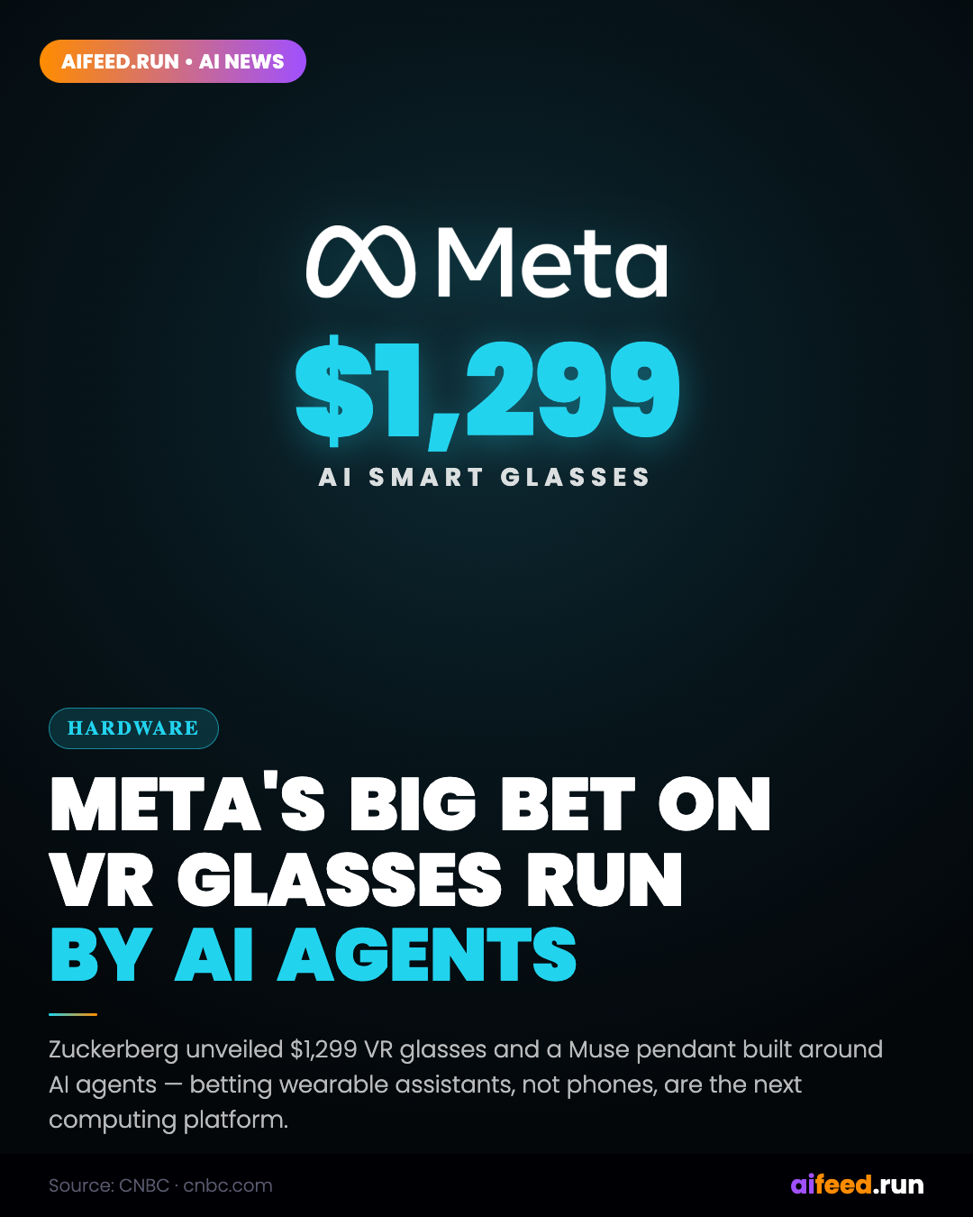 Meta's $1,299 Bet: VR Glasses Run by AI Agents