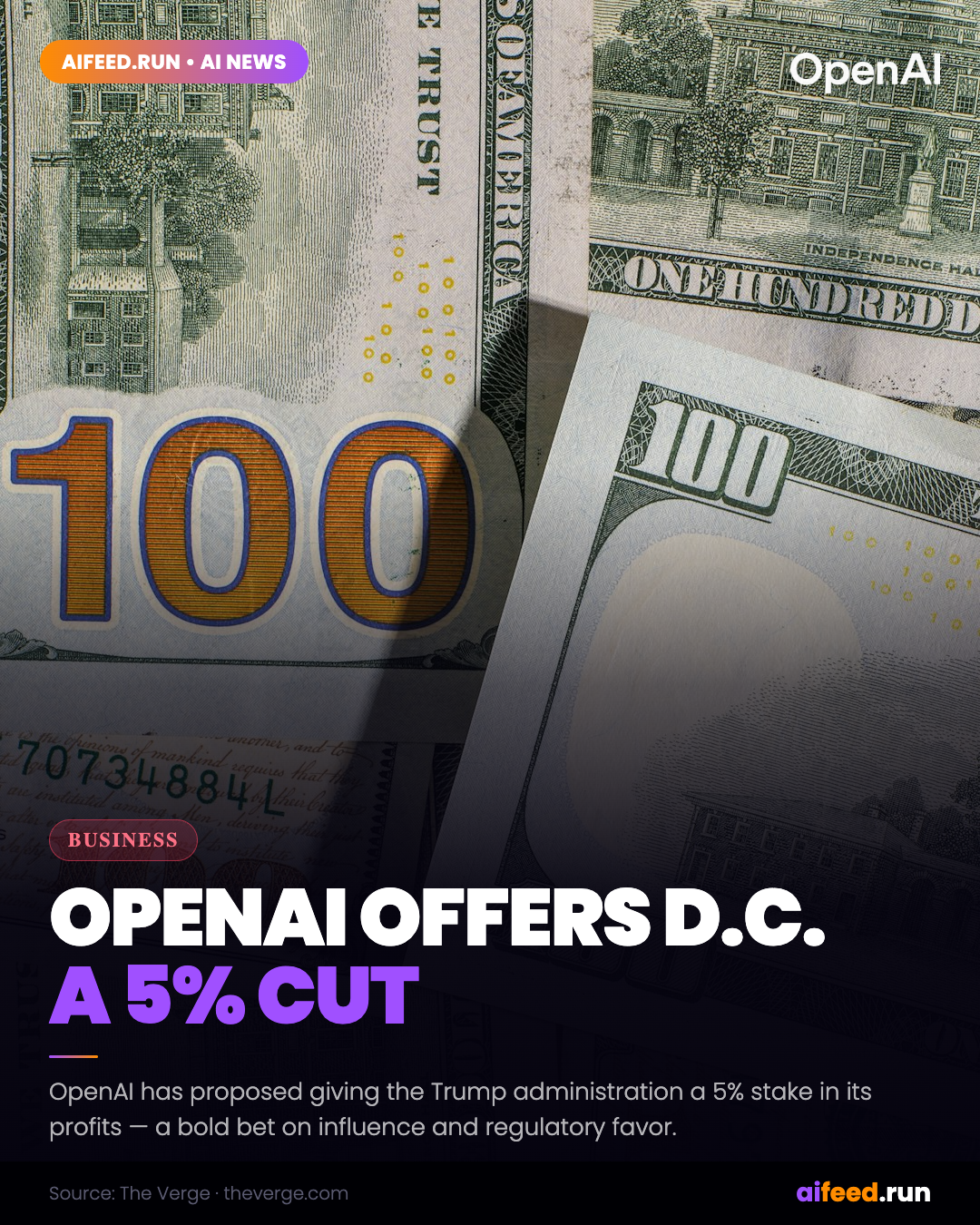 OpenAI Floats Giving the Trump Administration a 5% Cut of the AI Boom