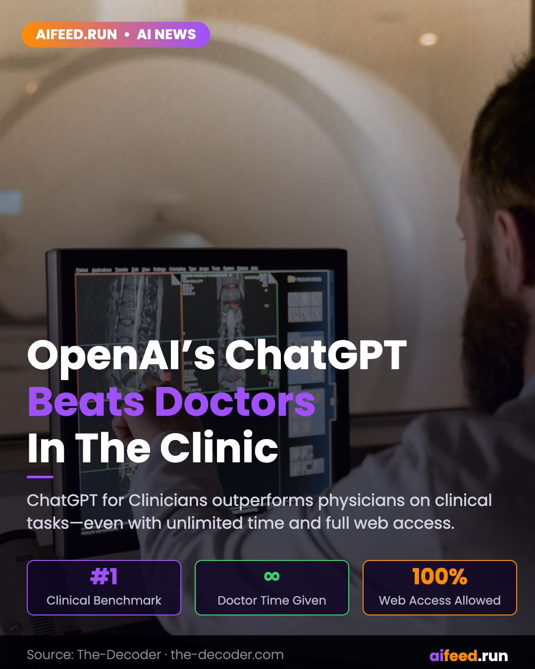 OpenAI says its new ChatGPT for Clinicians outperforms doctors on clinical tasks even when they have unlimited time and web access