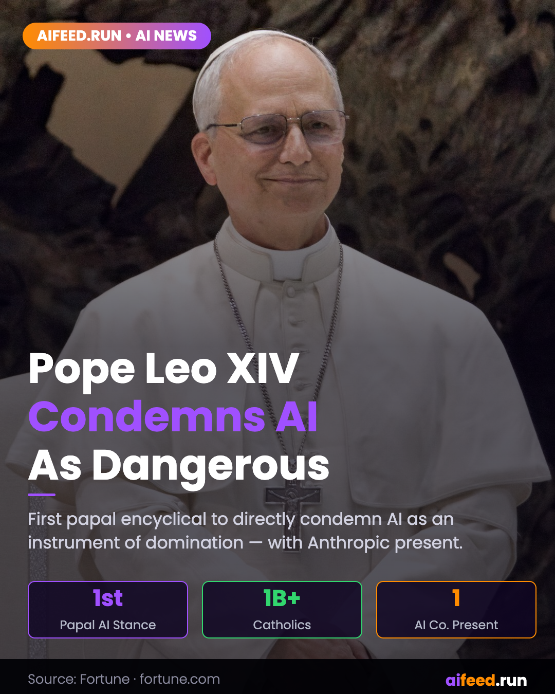 Pope Leo XIV Condemns AI as 'Instrument of Domination'