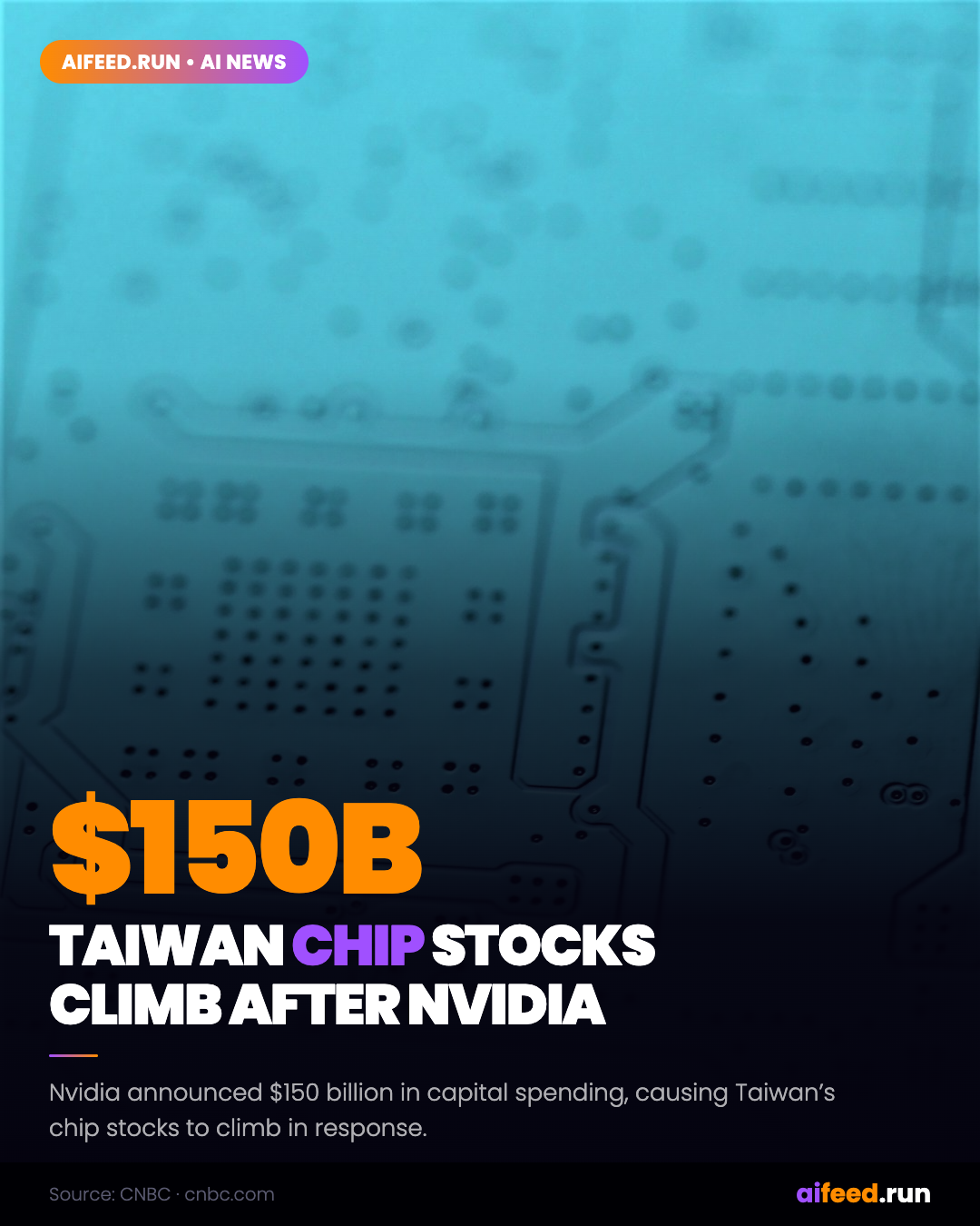 Taiwan Chip Stocks Climb After Nvidia Announces $150B Investment