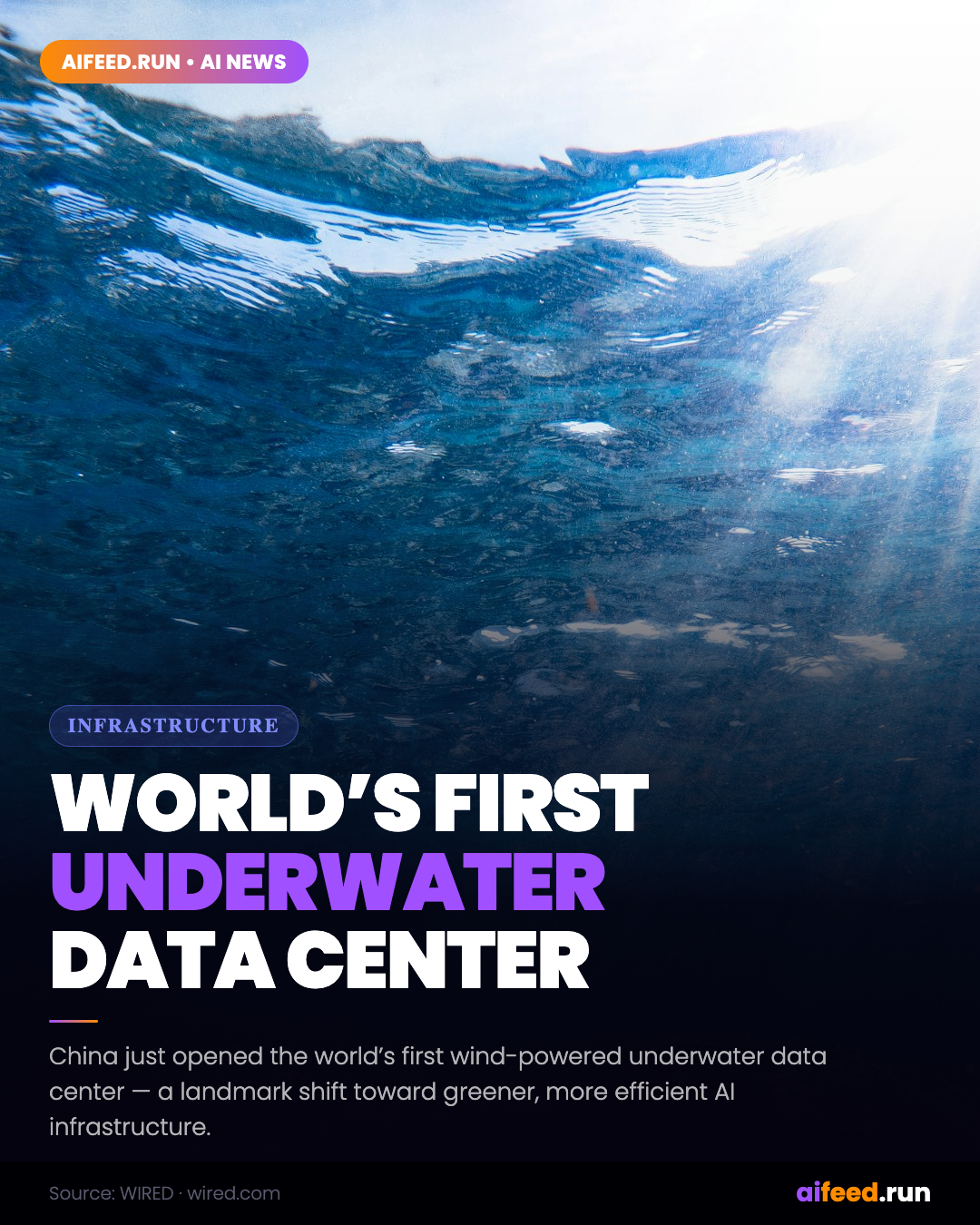 China Opens the World's First Wind-Powered Underwater Data Center